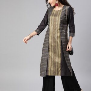 Anouk Women Woven Design Straight Kurta