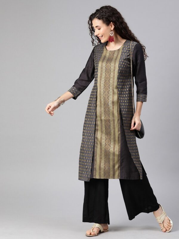 Anouk Women Woven Design Straight Kurta