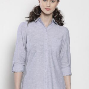 DOROTHY PERKINS Women Oxford Weave Regular Fit Solid Casual Shirt