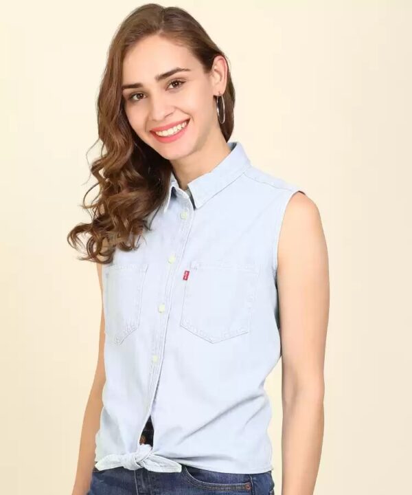 LEVI"S Casual Sleeveless Solid Women Shirt