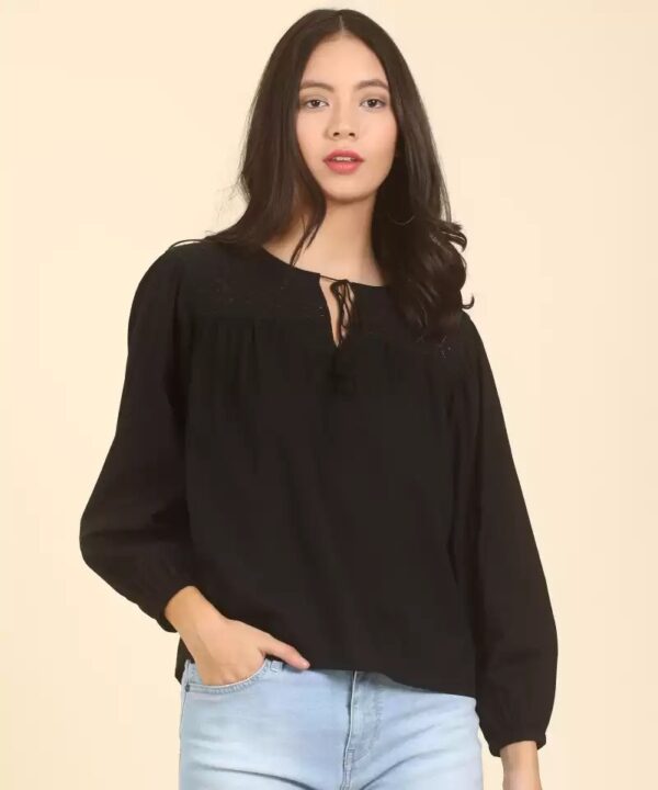 LEVI"S  Casual Regular Sleeves Women Black Top