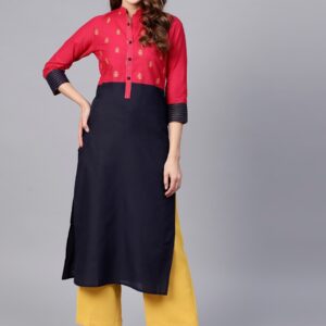 Jaipur Kurti Women Colourblocked Straight Kurta