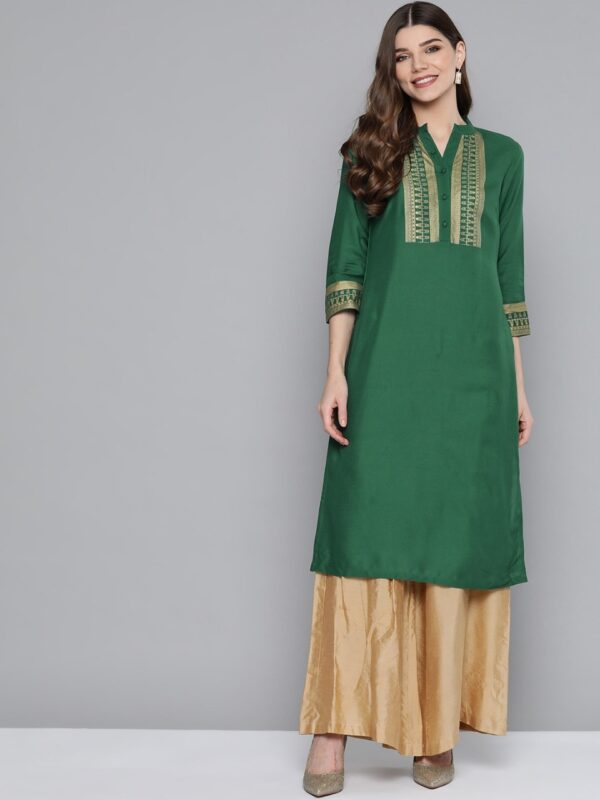 HERE&NOW Women Yoke Design Straight Kurta