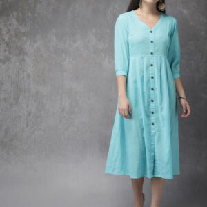 Anouk Women Solid A-Line Kurta