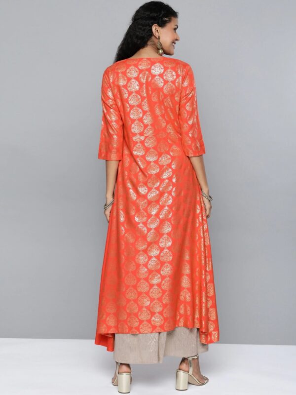 HERE&NOW Women Printed Asymmetric Angrakha A-Line Kurta