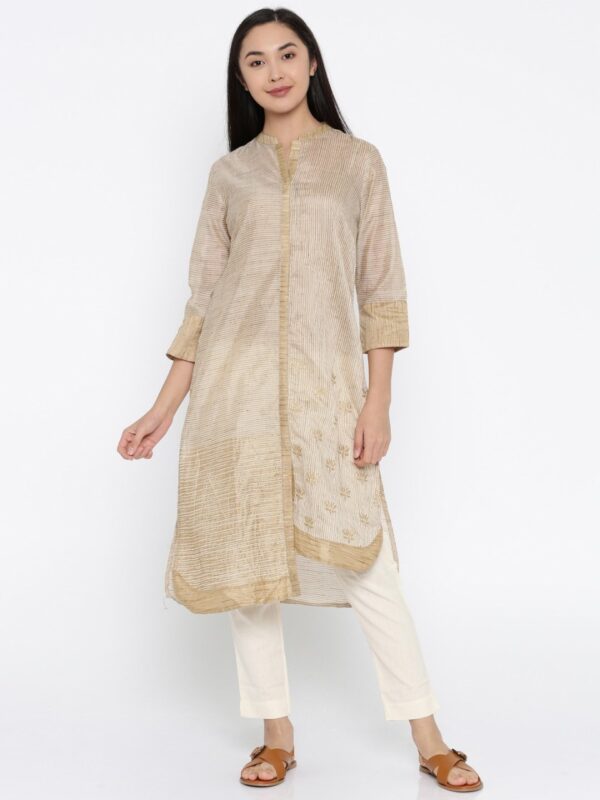 RANGMANCH BY PANTALOONS Women Woven Design Straight Kurta