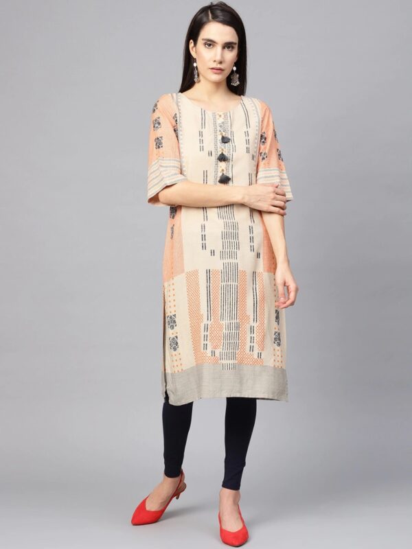 W Women Printed Straight Sustainable Kurta