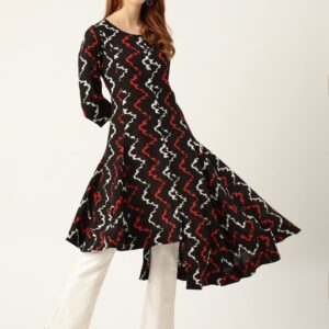 Sangria Women Printed Asymmetric A-Line Kurta