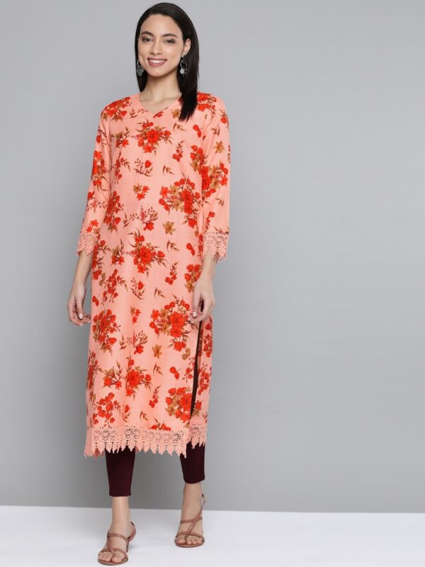 HERE&NOW Women Printed Straight Kurta