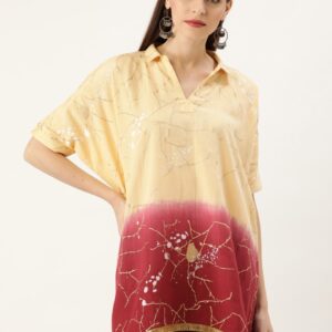 Moda Rapido Women Ombre Dyed Oversized Straight Kurti