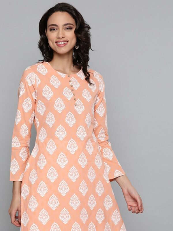 Here&now Women Ethnic Motifs Pure Cotton Printed Kurta