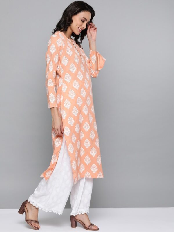 Here&now Women Ethnic Motifs Pure Cotton Printed Kurta