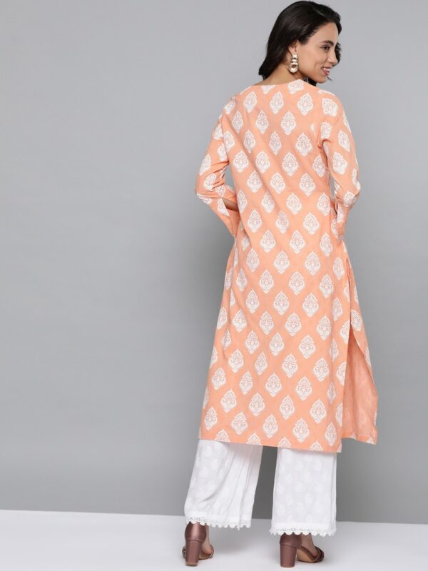 Here&now Women Ethnic Motifs Pure Cotton Printed Kurta