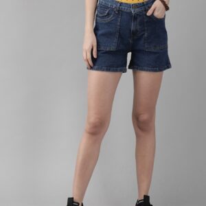 Roadster Women Solid Regular Fit Denim Shorts