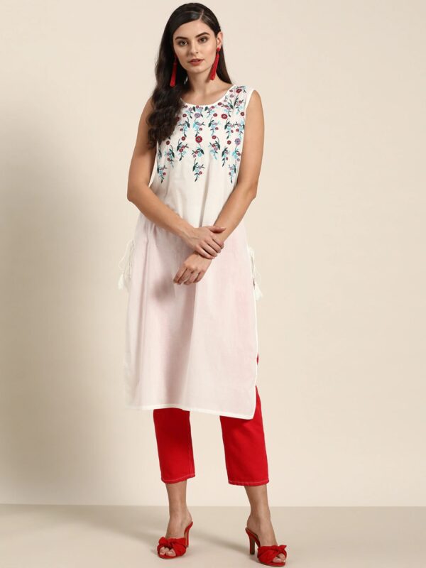 Moda Rapido Women Floral Yoke Design Straight Kurta