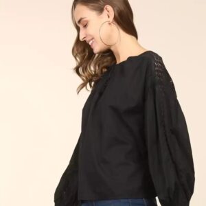 LEVI"S Casual Bishop Sleeve Solid Women Top