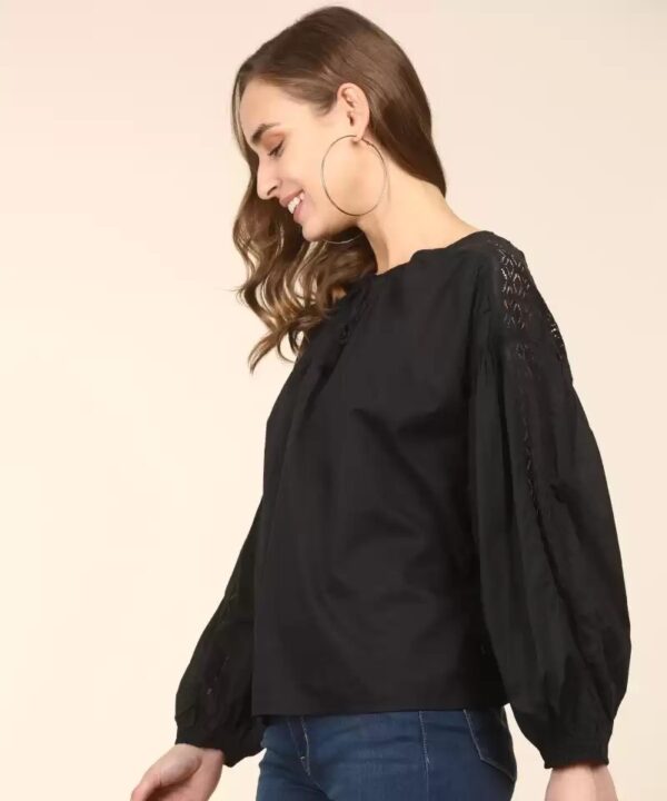 LEVI"S Casual Bishop Sleeve Solid Women Top