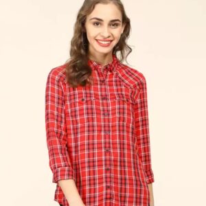 LEVI"S Women Regular Fit Checkered Spread Collar Casual Shirt