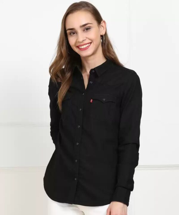 LEVI"S Women Slim Fit Solid Spread Collar Casual Shirt