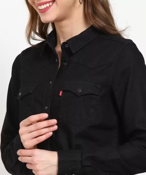 LEVI"S Women Slim Fit Solid Spread Collar Casual Shirt