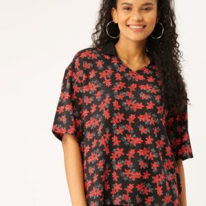 DressBerry Women Floral Print Boxy Top