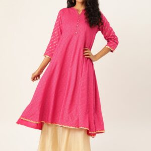 Sangria Women Khari Print Flared Anarkali Kurta