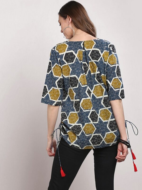 Sangria Women Blue  Green Printed Top