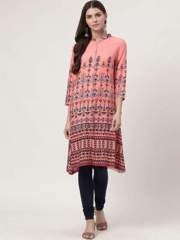 HERE&NOW Women Printed A-Line High-low Kurta