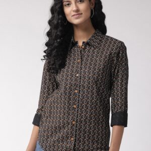 Marks & Spencer Women Slim Fit Knitted Printed Casual Shirt