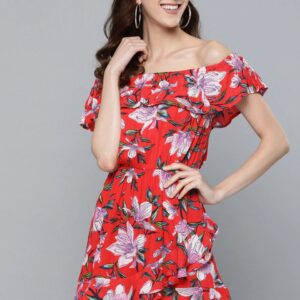 HERE&NOW Women Floral Print A-Line Dress