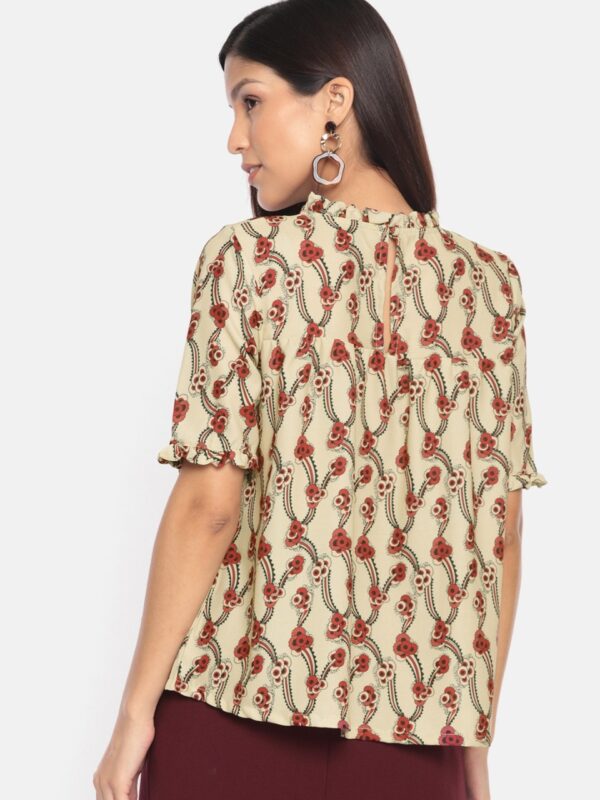 HERE&NOW Women Beige Printed Top