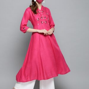 HERE&NOW Women Yoke Design A-Line Kurta