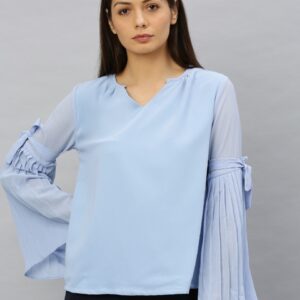 HERE&NOW Women Blue Solid Top