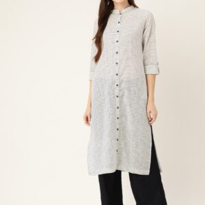 Sangria Women Checked Straight Kurta