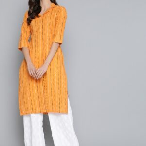 HERE&NOW Women Striped Straight Kurta