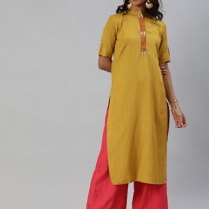 Anouk Women Solid Straight Kurta