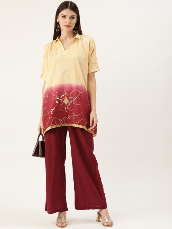 Moda Rapido Women Ombre Dyed Oversized Straight Kurti