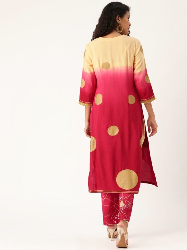 Moda Rapido Women Pink & Beige Printed Kurta With Palazzos