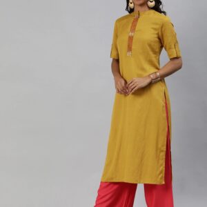 Anouk Women Solid Straight Kurta