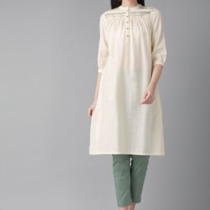 W Women Solid A-Line Kurta