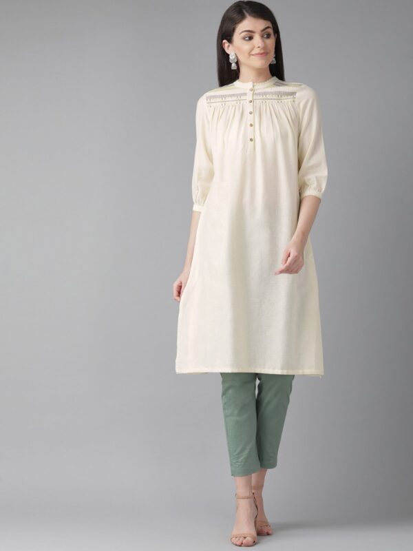 W Women Solid A-Line Kurta