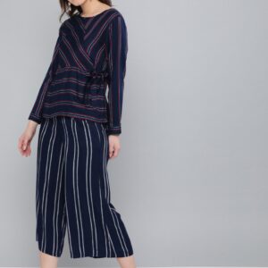 HERE&NOW Women Striped Wrap Top