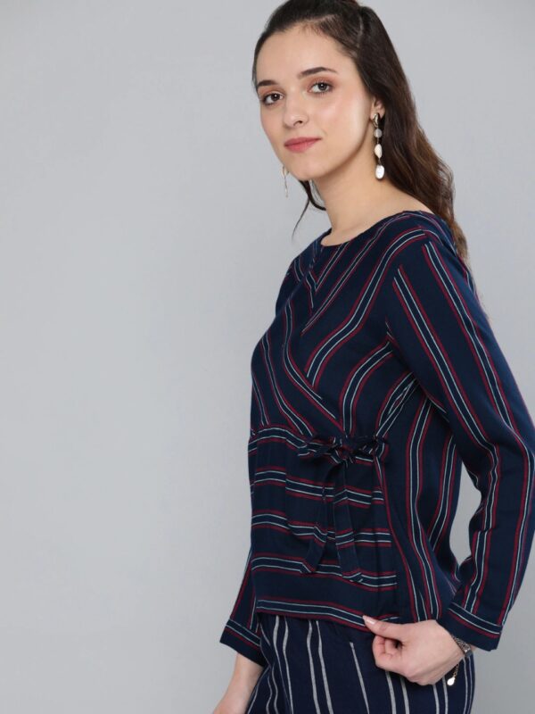 HERE&NOW Women Striped Wrap Top