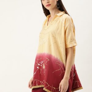 Moda Rapido Women Ombre Dyed Oversized Straight Kurti