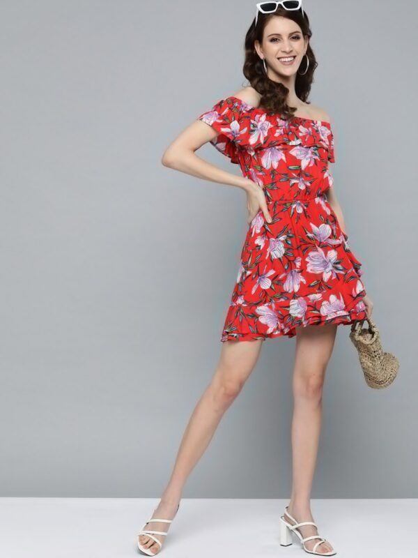 HERE&NOW Women Floral Print A-Line Dress