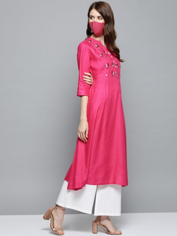 HERE&NOW Women Yoke Design A-Line Kurta