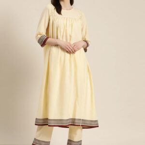 Moda Rapido Women Solid Pure Cotton A-Line Kurta