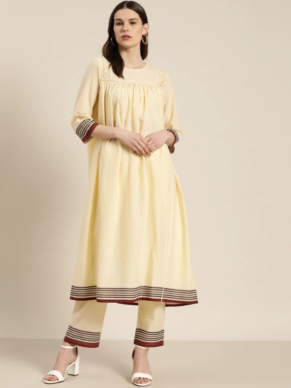 Moda Rapido Women Solid Pure Cotton A-Line Kurta