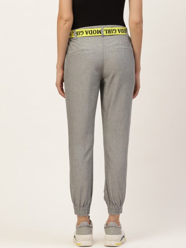 Moda Rapido Women Grey Joggers & Belt