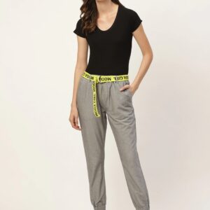 Moda Rapido Women Grey Joggers & Belt